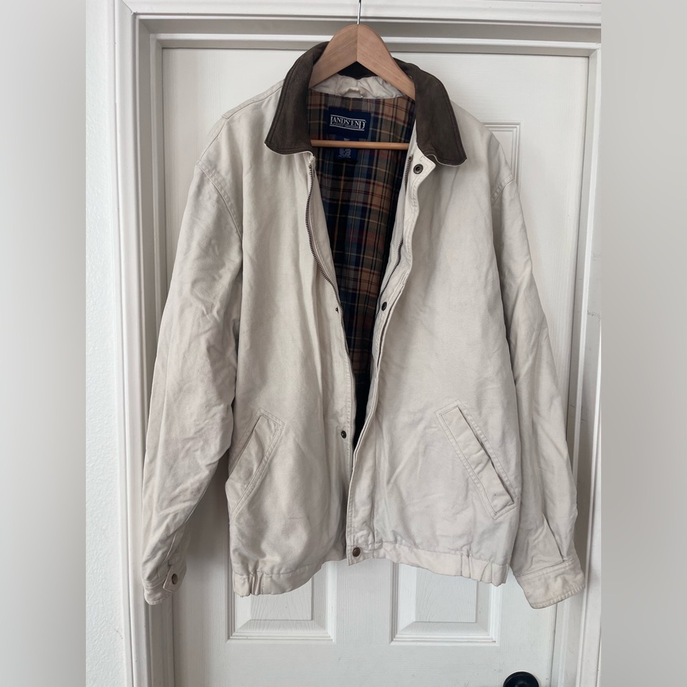 Vintage Lands End Men’s barn work coat jacket size large tall